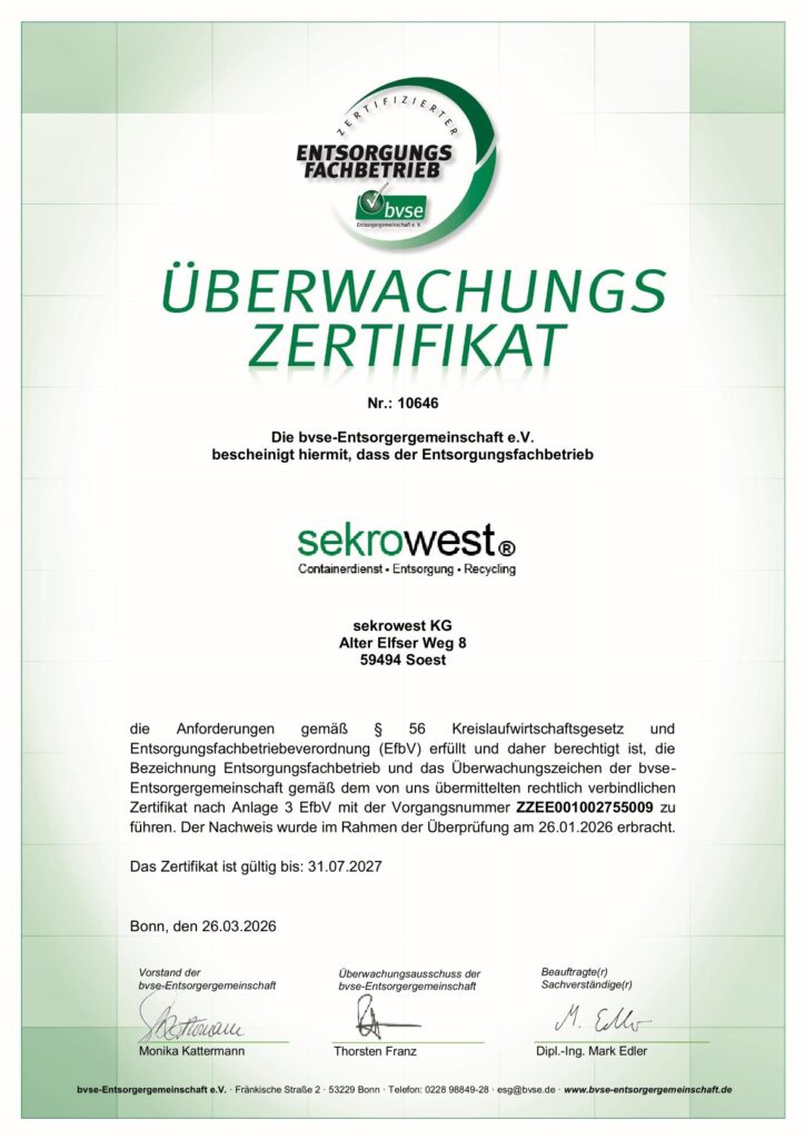 Schmuckzertifikat Nr. 10646